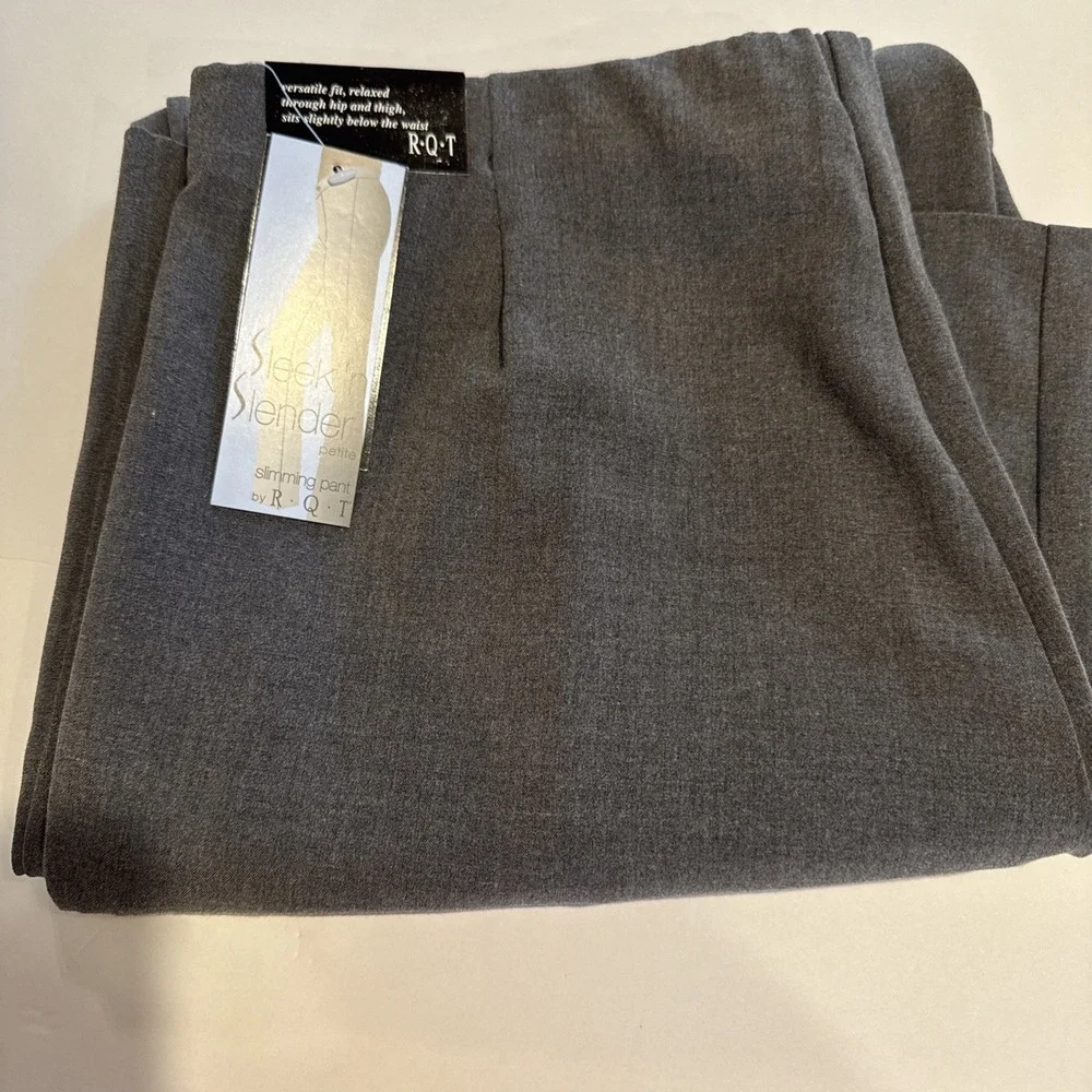 NWT R.Q.T Petite Slender & Sleek‎ Pants Charcoal 12p